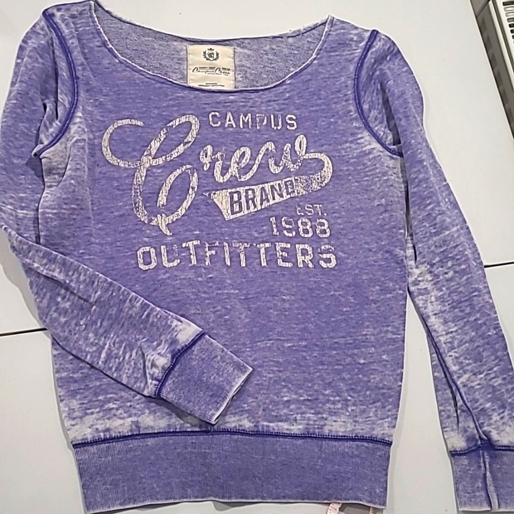 #41 Authentic Campus Crew off shoulder longsleeve